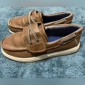 SOLD Boys American Eagle Tan Sperry Style Skid Resistant Dress Shoes Size 11c